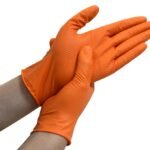 Case of Golden Heavy Duty Diamond Grip Orange Nitrile Gloves