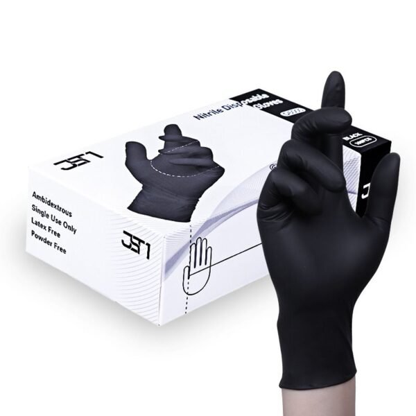 JST1 Black Nitrile Powder Free & Latex Free Disposable Gloves