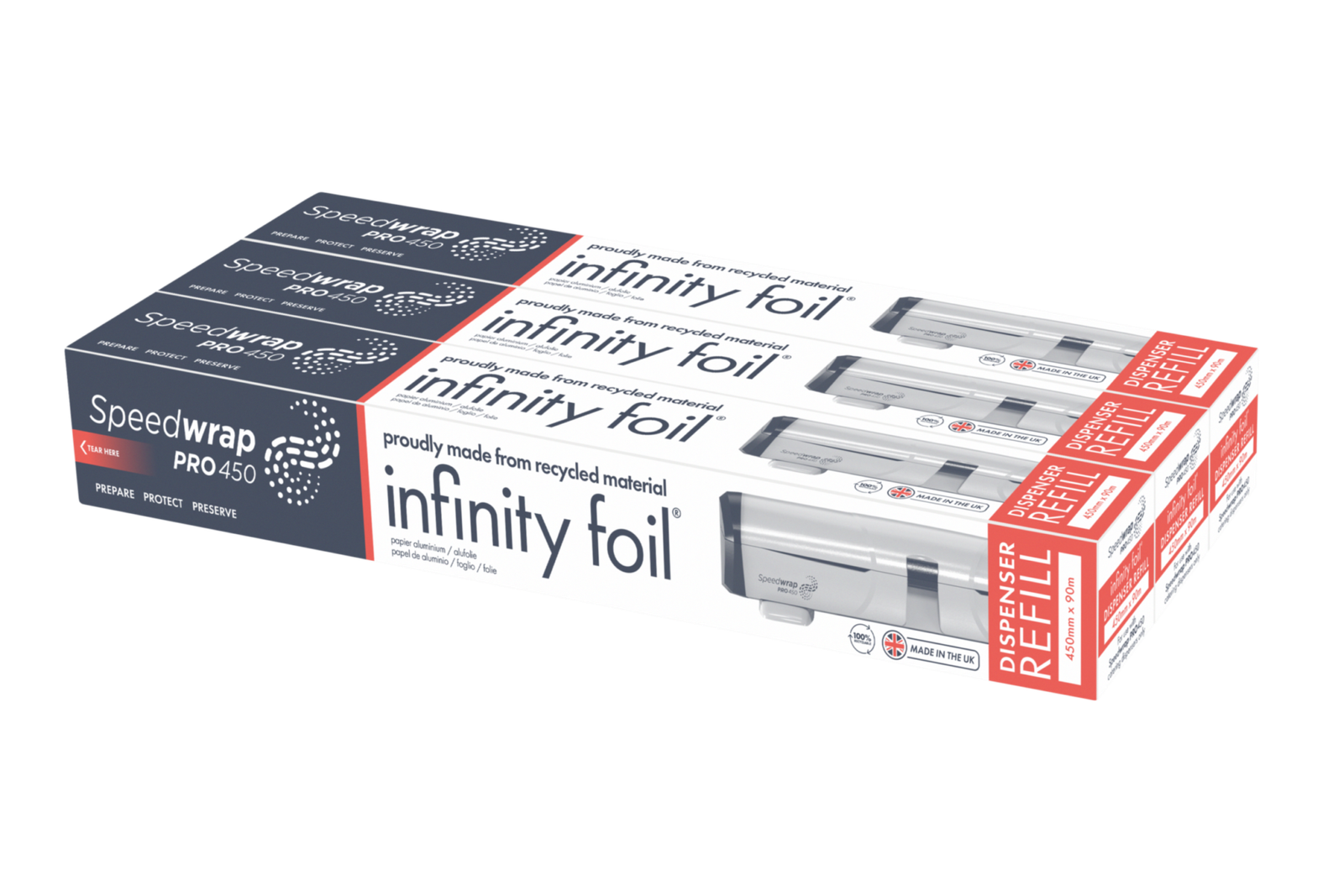 SPEEDWRAP PRO 90 METRE INFINITY FOIL DISPENSER REFILLS PACK OF 3 - Image 2